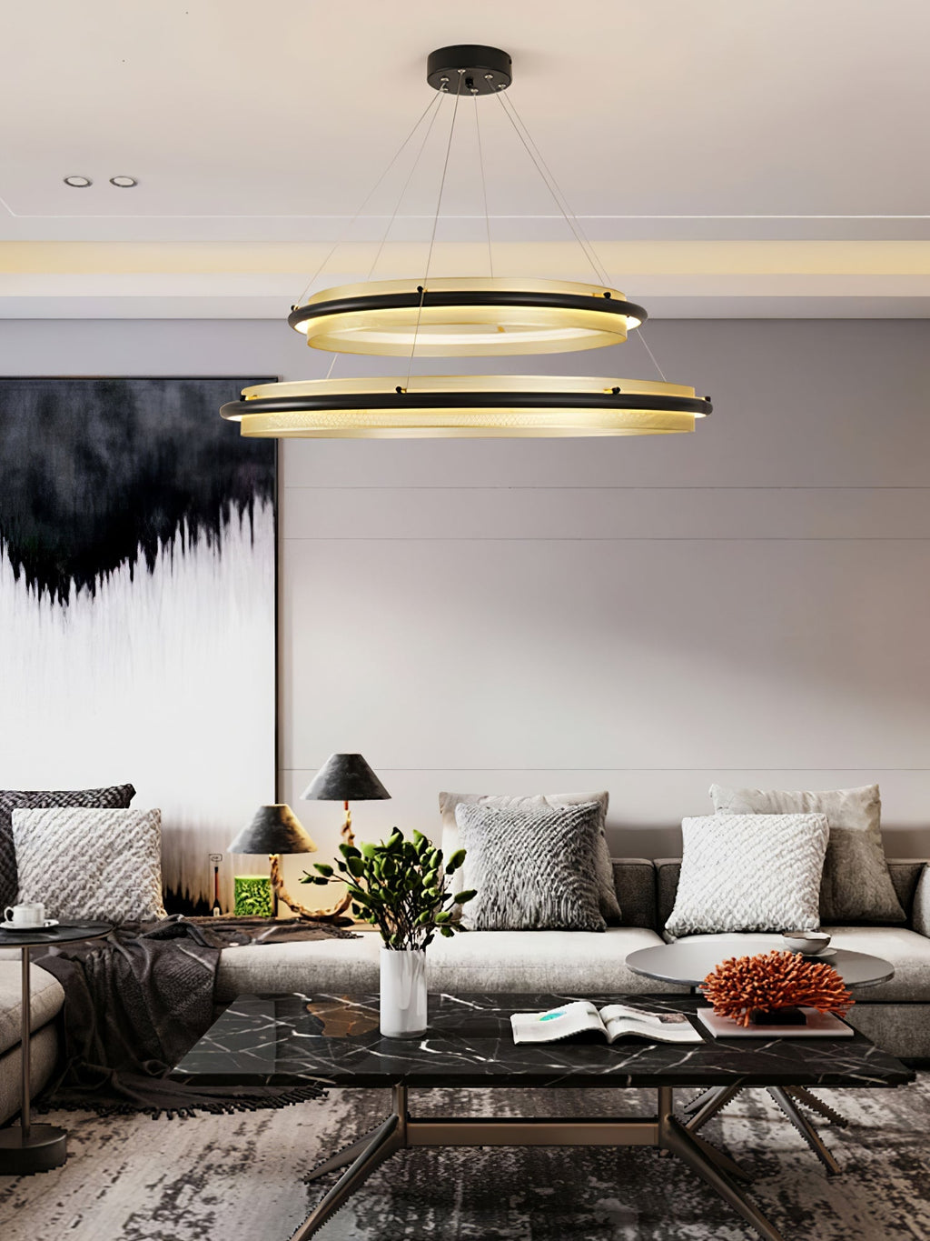 Erveliel Modern Minimalist LED Round Chandelier
