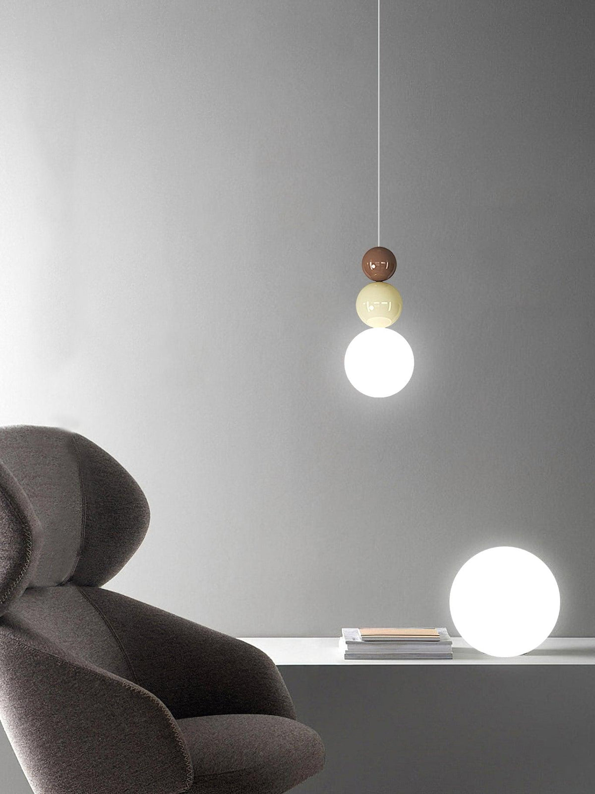 Orbis Acrylic Three Ball Pendant Lamp