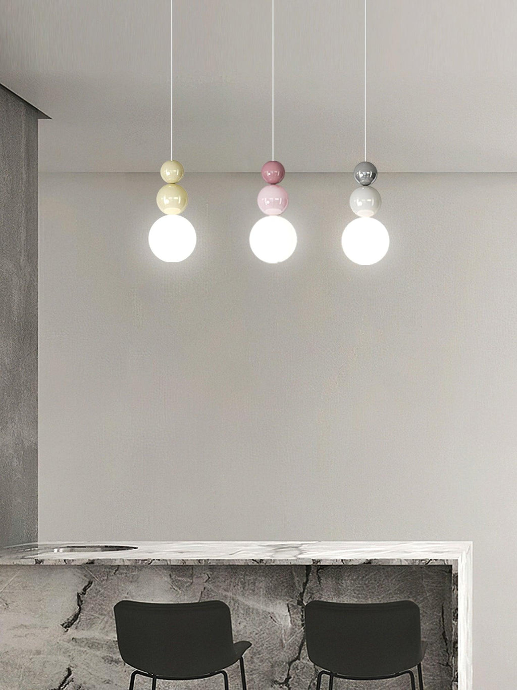 Orbis Acrylic Three Ball Pendant Lamp