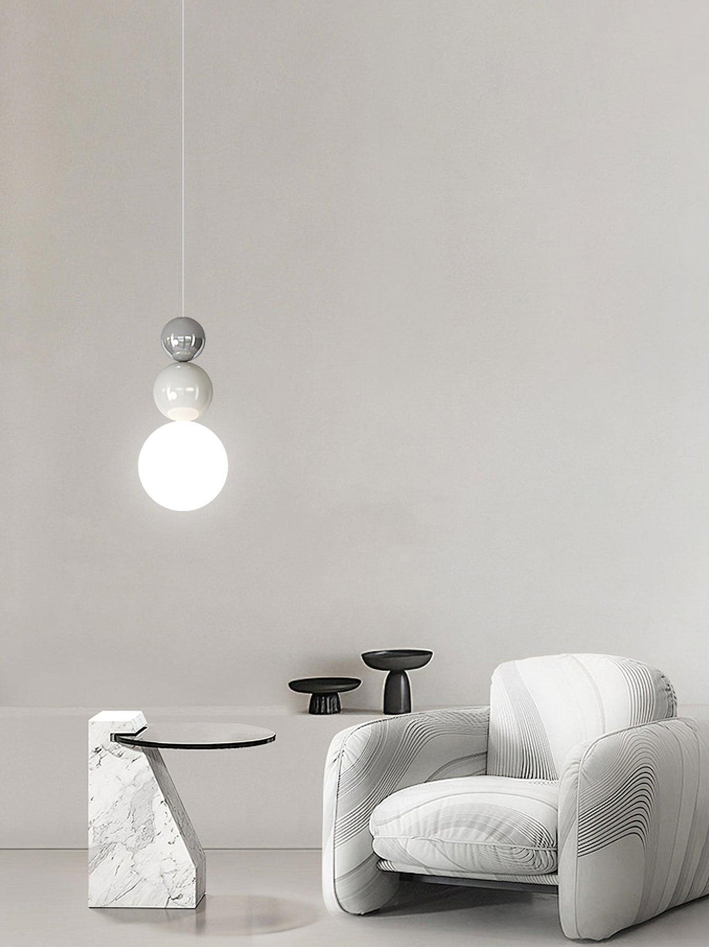 Orbis Acrylic Three Ball Pendant Lamp