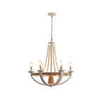 Vintage Farmhouse Wood Chandelier