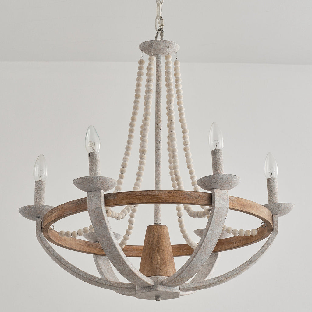 Vintage Farmhouse Wood Chandelier
