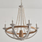 Vintage Farmhouse Wood Chandelier