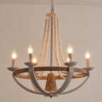 Vintage Farmhouse Wood Chandelier