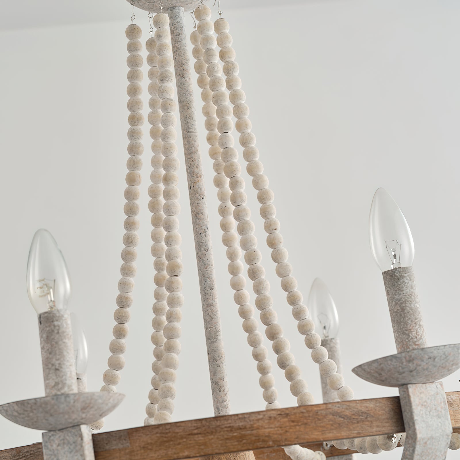 Vintage Farmhouse Wood Chandelier