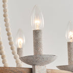 Vintage Farmhouse Wood Chandelier