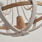 Vintage Farmhouse Wood Chandelier