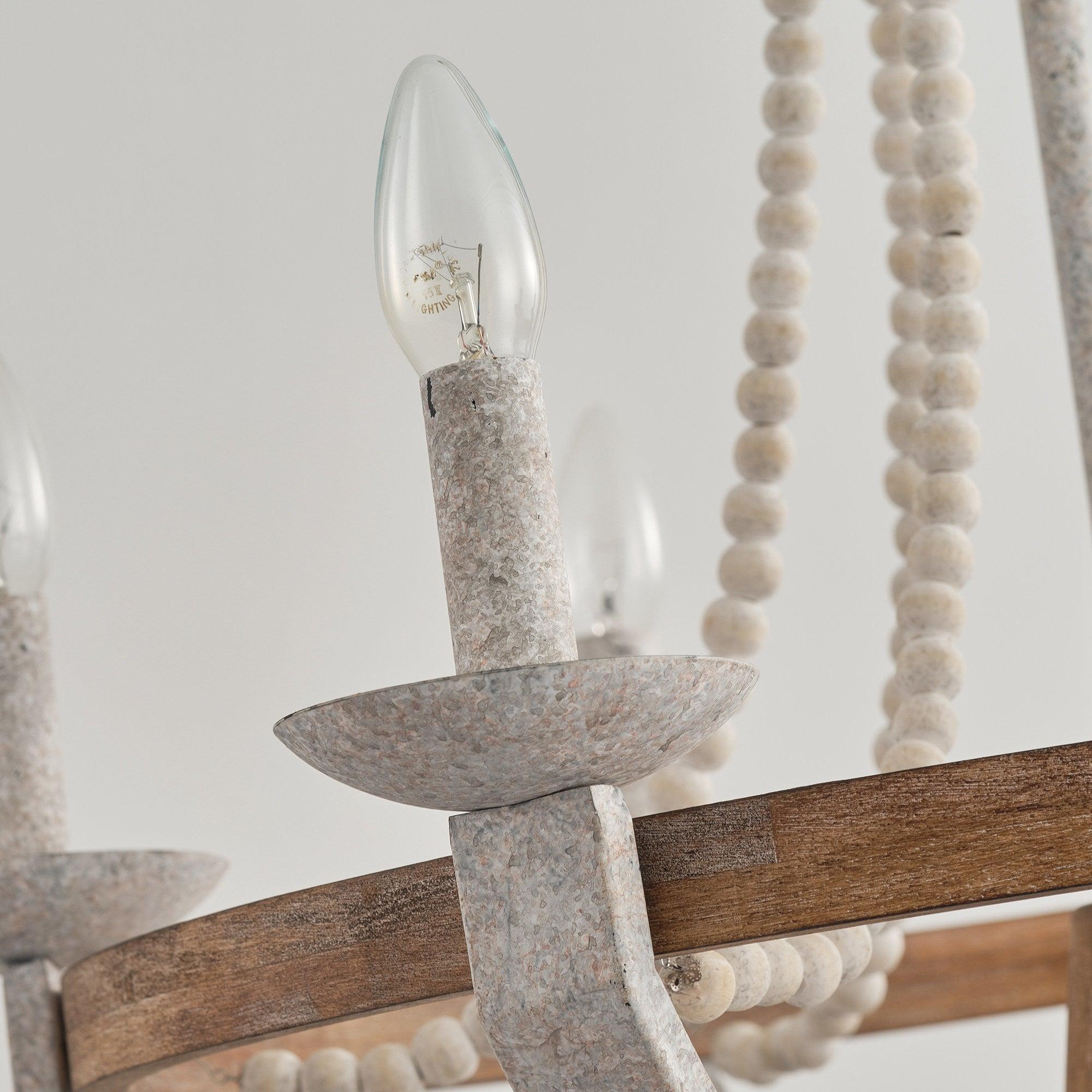 Vintage Farmhouse Wood Chandelier
