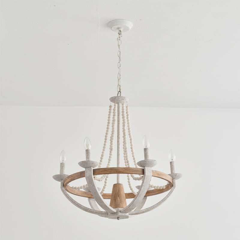 Vintage Farmhouse Wood Chandelier