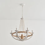Vintage Farmhouse Wood Chandelier