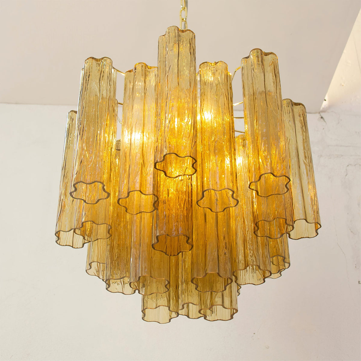 Chandelier Murano Glass Layers Living Spaces
