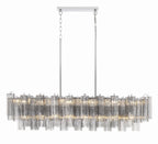 Sylva Linear Chandelier Glass Tube Tiered Amber