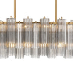 Sylva Linear Chandelier Glass Tube Tiered Amber