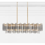 Sylva Linear Chandelier Glass Tube Tiered Amber