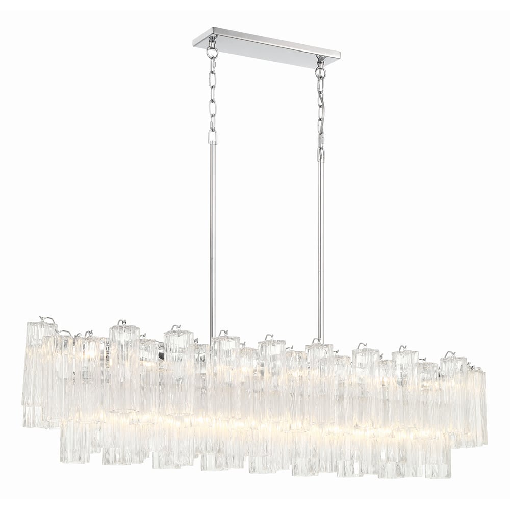 Sylva Linear Chandelier Glass Tube Tiered Amber