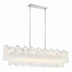 Sylva Linear Chandelier Glass Tube Tiered Amber