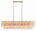 Sylva Linear Chandelier Glass Tube Tiered Amber