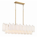Sylva Linear Chandelier Glass Tube Tiered Amber