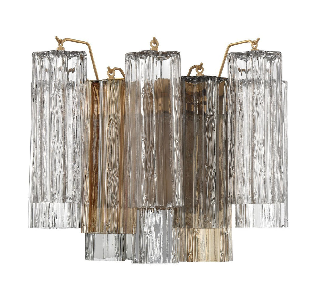 Aurora Wall Light Tronchi Glass Tube Tiered Amber Modern