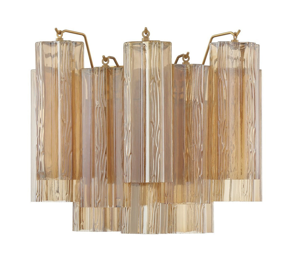Aurora Wall Light Tronchi Glass Tube Tiered Amber Modern