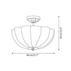 Ceiling Light Brass and Glass with Elegant Petal Silhouette Modern