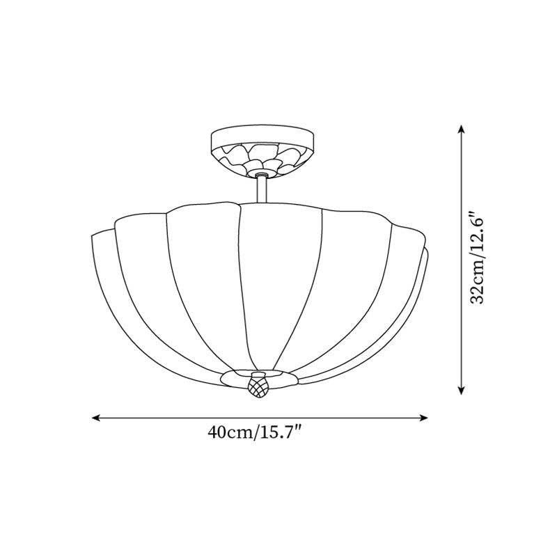 Ceiling Light Brass and Glass with Elegant Petal Silhouette Modern