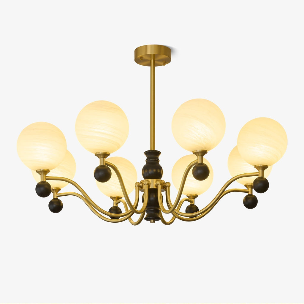 Ershaan Sphere Elegance Vintage Brass Wood Chandelier
