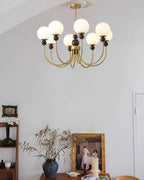 Chandelier Glass Globe Arms Dining Living