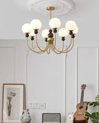 Chandelier Glass Globe Arms Dining Living