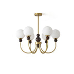 Chandelier Glass Globe Arms Dining Living