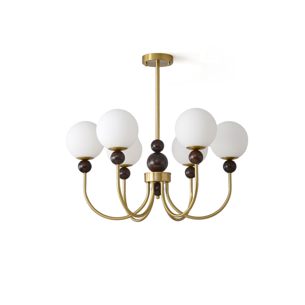 Chandelier Glass Globe Arms Dining Living