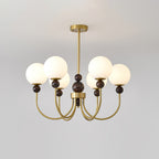 Chandelier Glass Globe Arms Dining Living