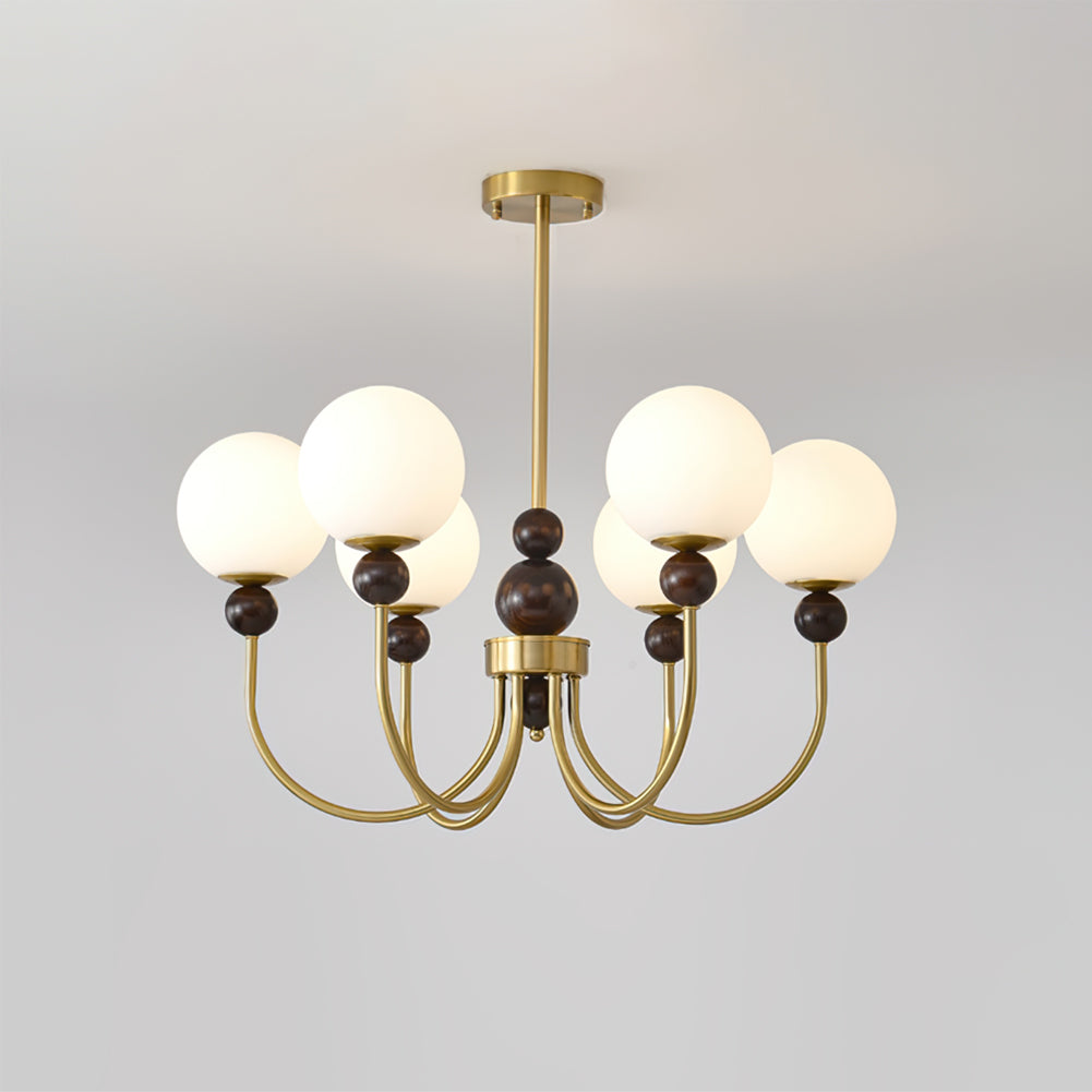 Chandelier Glass Globe Arms Dining Living