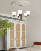 Chandelier Glass Globe Arms Dining Living