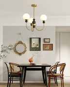 Chandelier Glass Globe Arms Dining Living