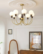 Chandelier Glass Globe Arms Dining Living