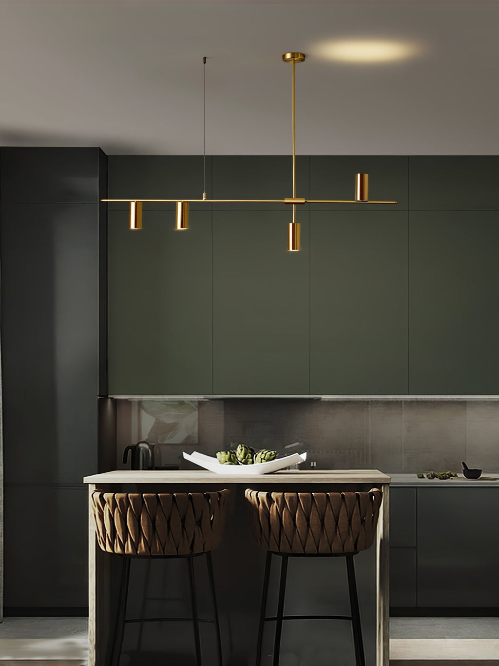 Lustra Chandelier Brass Linear Cassandra Elegant