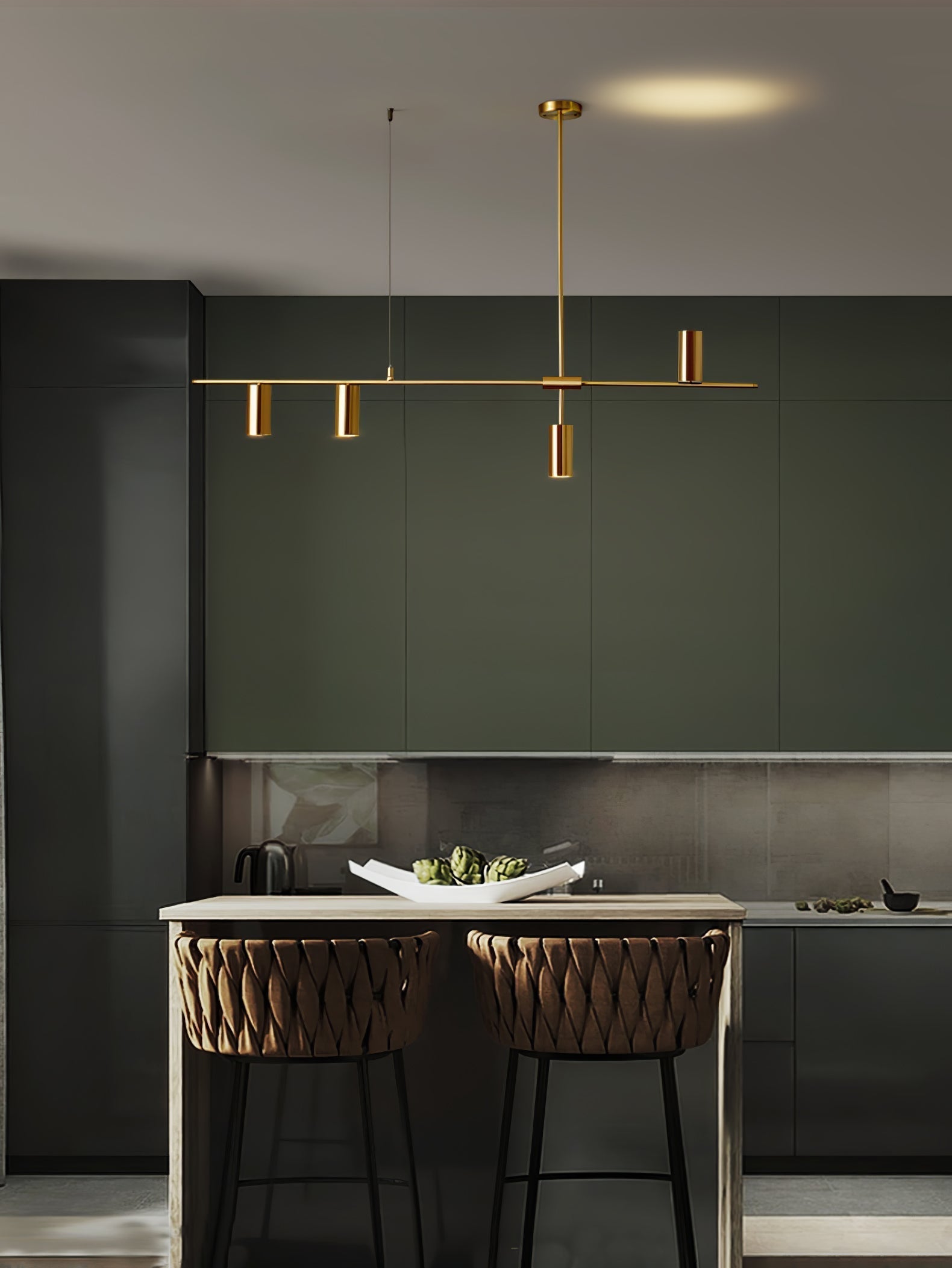 Lustra Chandelier Brass Linear Cassandra Elegant