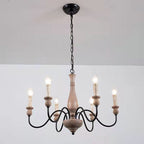 Aella   Industrial Wooden Candle-style Chandelier