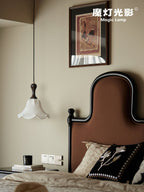Agnes Pendant Light Fabric Shade Floral Pattern Cozy Interiors