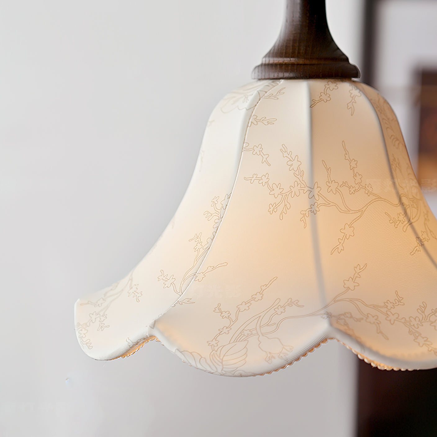 Agnes Pendant Light Fabric Shade Floral Pattern Cozy Interiors