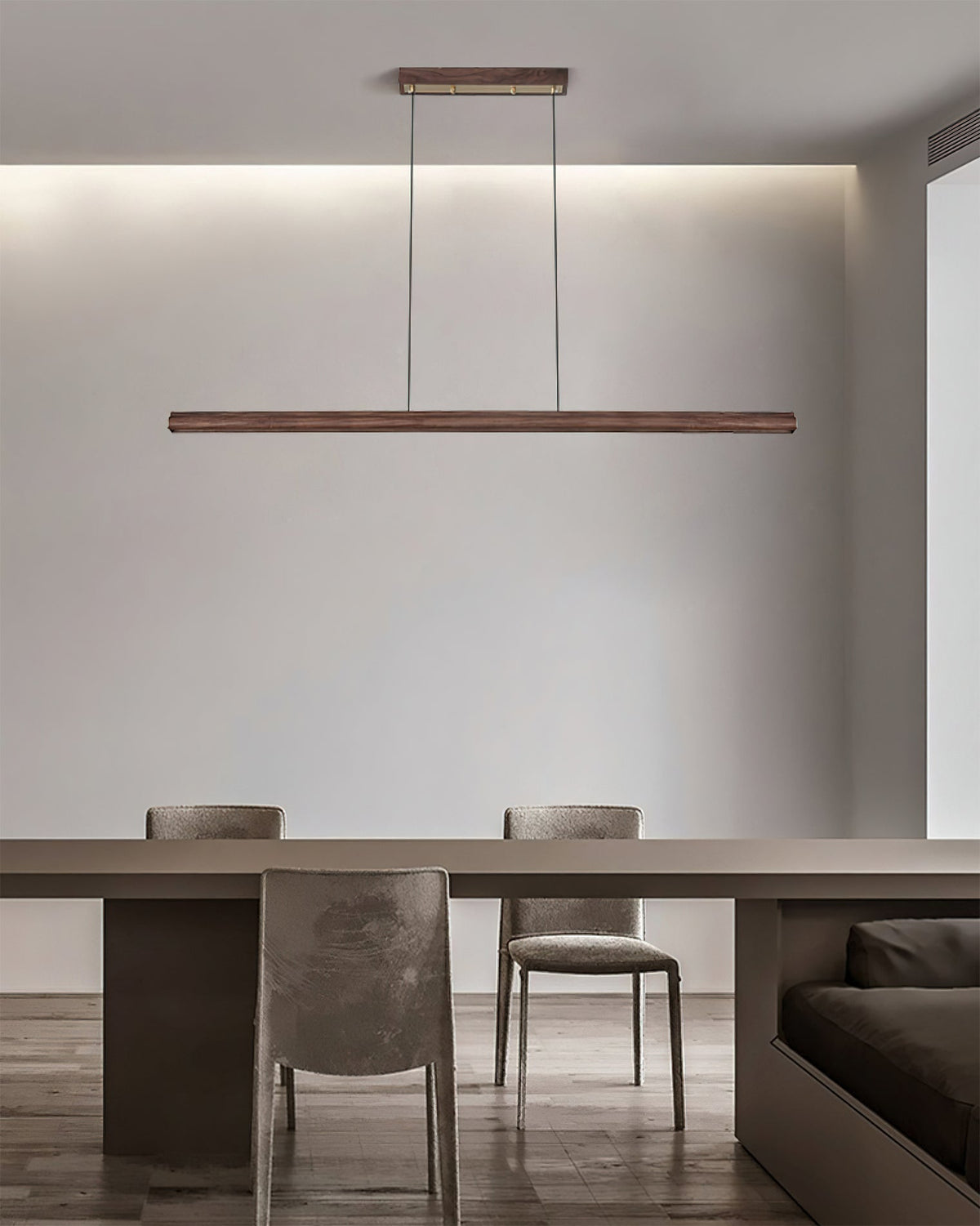 Aimee Cloud Chandelier Wooden Linear Form Minimalist