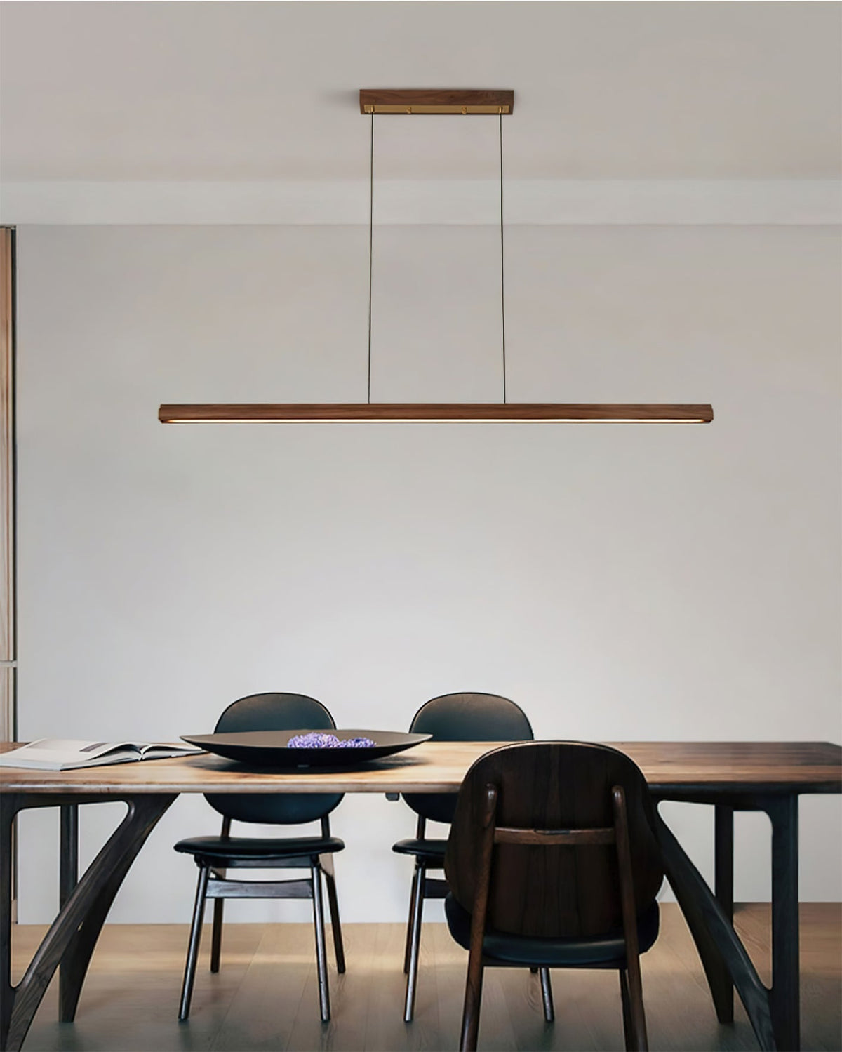 Aimee Cloud Chandelier Wooden Linear Form Minimalist