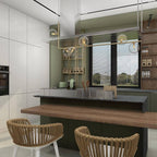 Lustra Chandelier Glass with Black Steel Linear