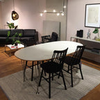 Lustra Chandelier Glass with Black Steel Linear