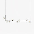 Lustra Chandelier Glass with Black Steel Linear