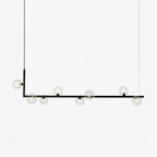 Lustra Chandelier Glass with Black Steel Linear