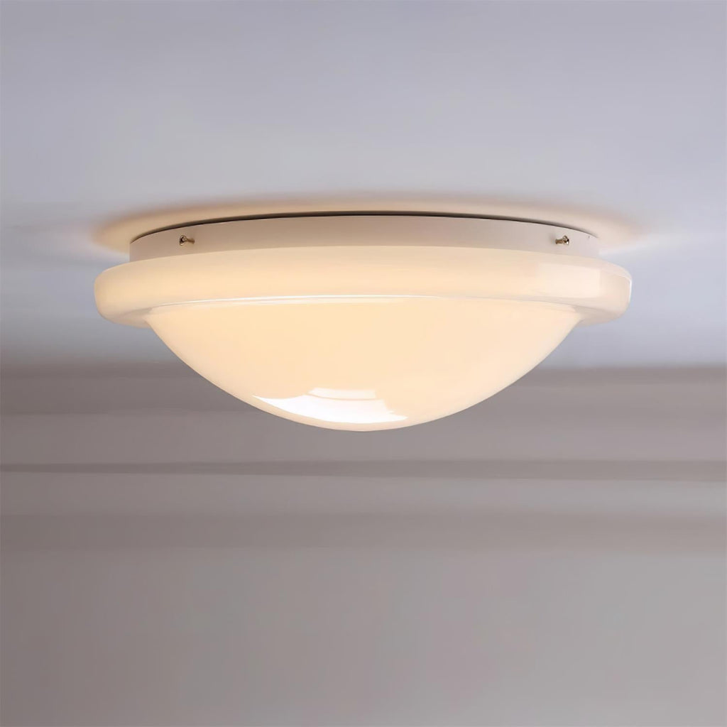 Aire Ceiling Light Cream Glass Dome Soft Glow