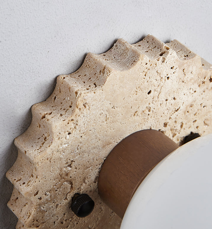 Neptune Travertine Globe Ceiling Light