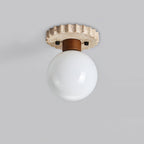 Neptune Travertine Globe Ceiling Light